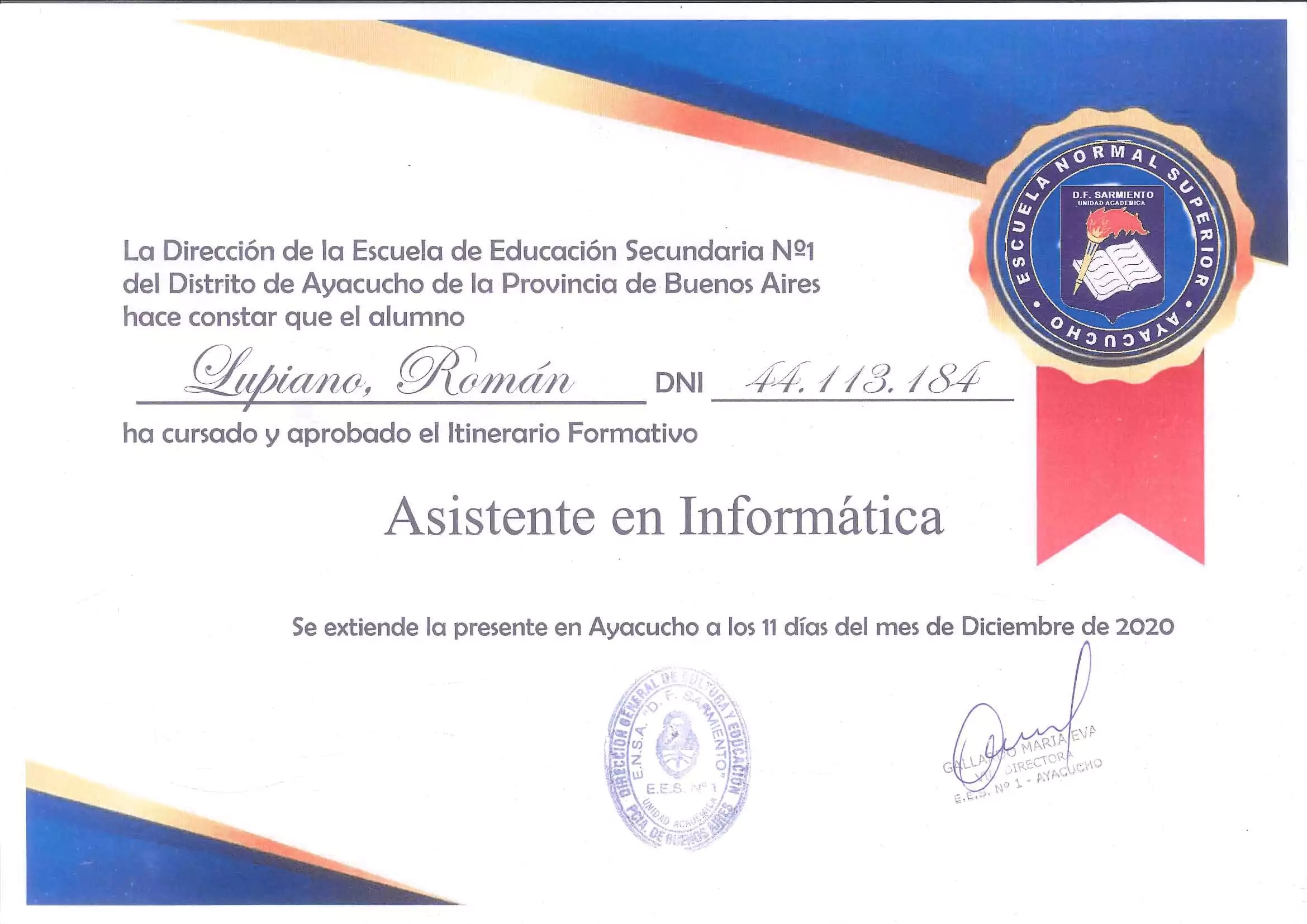 Asistente en informatica